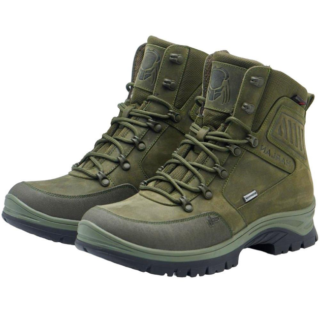 Берцы демисезонные тактические ботинки PAV 505 Harlan хаки олива кожаные с мембраной Winterfrost 40 - изображение 1