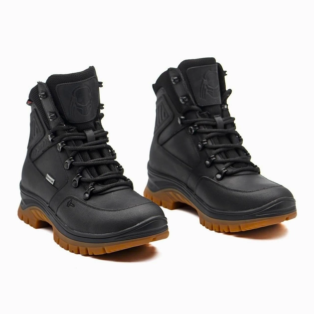 Берцы демисезонные тактические ботинки PAV 505 Harlan черные кожаные с мембраной Winterfrost 45 - изображение 2