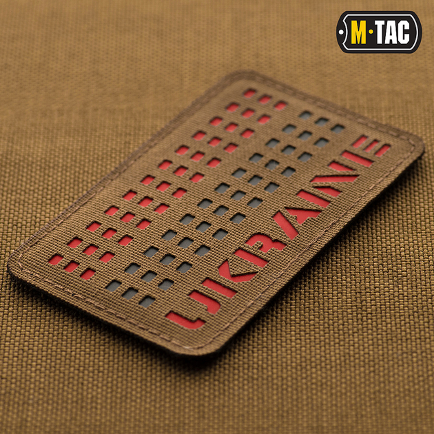 Нашивка Ukraine M-Tac Laser Cut Coyote/Red/Black - изображение 2