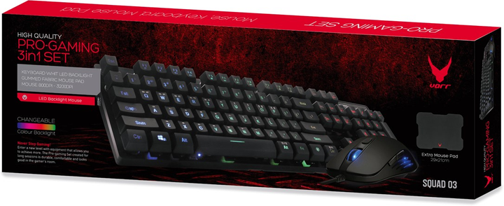 Zestaw przewodowy VARR 3in1 Gaming Set USB Black (VSETKMP01) - obraz 5