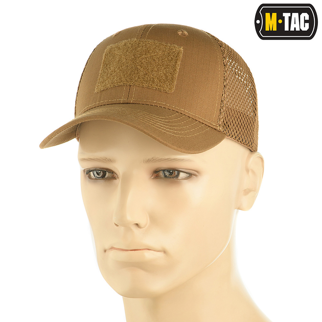 Сеткой с рип-стоп липучкой и бейсболка M-Tac L/XL Flex Coyote Brown - изображение 1