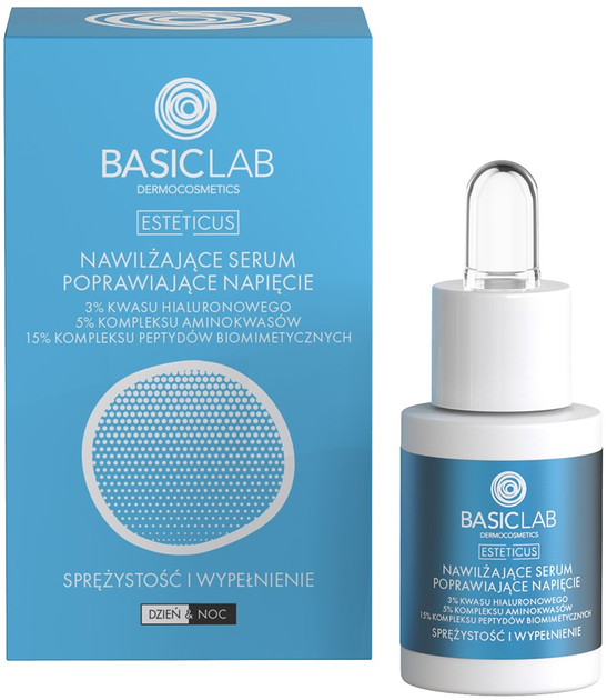 Serum do twarzy BasicLab Hydrating Serum Improving Skin Suppleness 3% kwasu hialuronowego 15 ml (5904639174079) - obraz 1