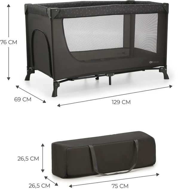 Ліжко-манеж Kinderkraft Joy Light Grey (KLJOYLIGRY00000)(5902533925193) - зображення 6