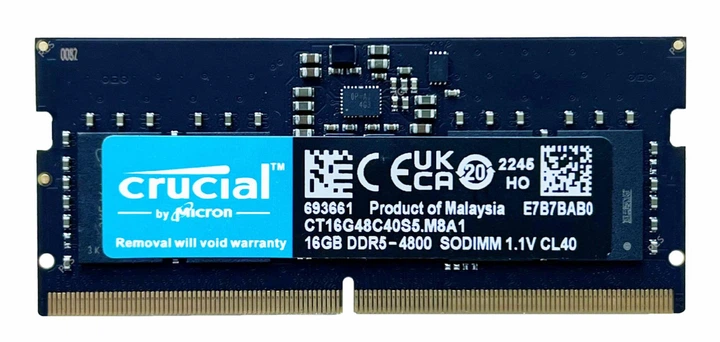 Оперативная память Crucial SODIMM DDR5 16Gb DDR5-4800 1.1V CL40