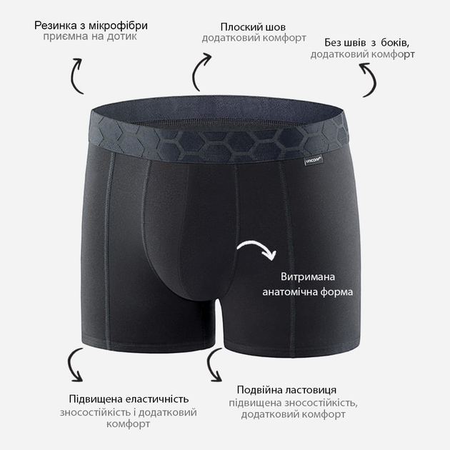 Набір трусів шорти чоловічий Uniconf BB116 2XL 3 шт Black (5942542213959) - зображення 5