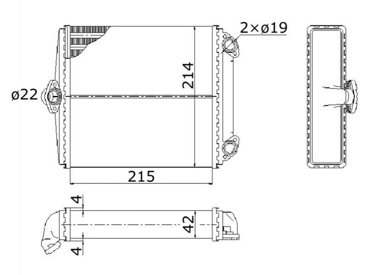 Радіатор грубки STARLINE MS6171 Mercedes S-Class, E-Class A28355301, A0028356301, A0028355301 - зображення 1