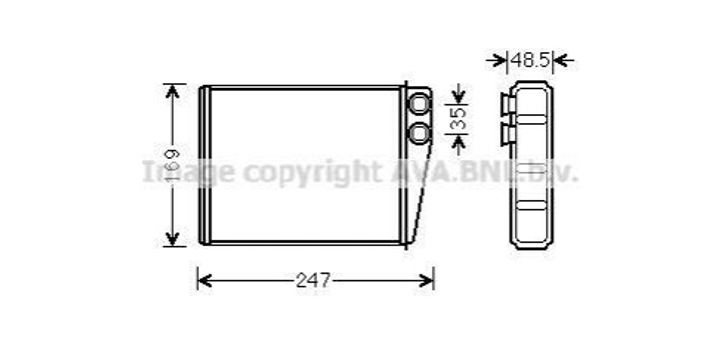 Радиатор печки AVA COOLING MSA6673 Mercedes M-Class, GL-Class 1648300061, A1648300061 - изображение 1