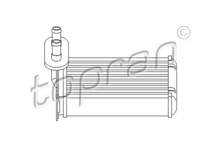 Радіатор пічки TOPRAN/HANS PRIES 103147 Volkswagen Golf, Passat, Vento, Caddy, Polo, Jetta; Seat Ibiza, Toledo, Cordoba; Skoda Octavia; Audi A3 176819030, 191819031D, 191819031E - зображення 1