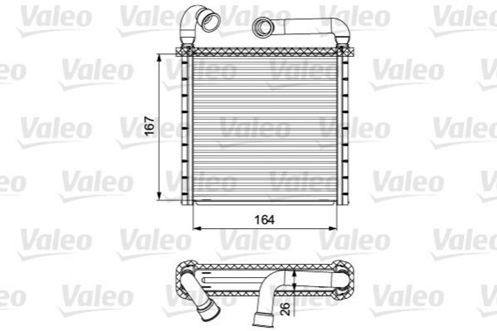 Радиатор печки Valeo 811506 Volkswagen Golf, Passat, Tiguan, T-Roc; Skoda Octavia, Superb, Kodiaq, Karoq; Audi TT 5Q0819031A - изображение 1