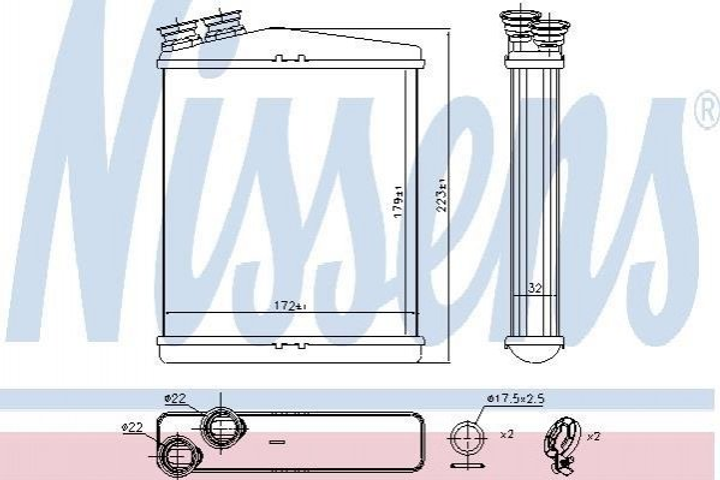 Радіатор грубки NISSENS 73645 Volvo V60, V70, XC70, S60, XC60, S80; Land Rover Freelander, Discovery, Range Rover 30767275, LR002632 - зображення 1