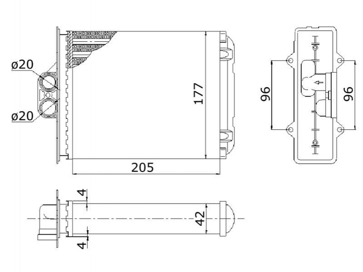 Радіатор печі STARLINE OL6217 Opel Vectra 90512200, 90512201, 6552743 - зображення 1