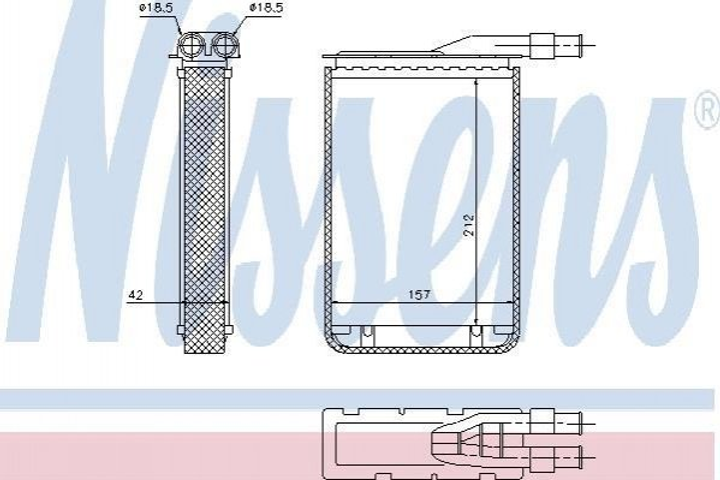 Радиатор печки NISSENS 733591 Renault Espace 7701027078, 7701027040, 7701349831 - изображение 1