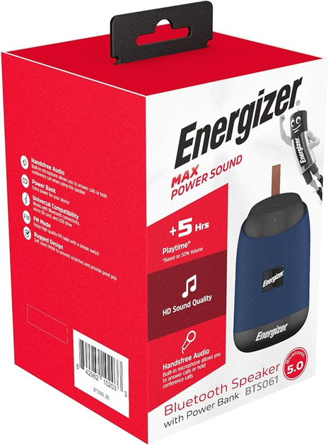 Портативна колонка Energizer BTS-061 Blue (BTS-061/BE) - зображення 3