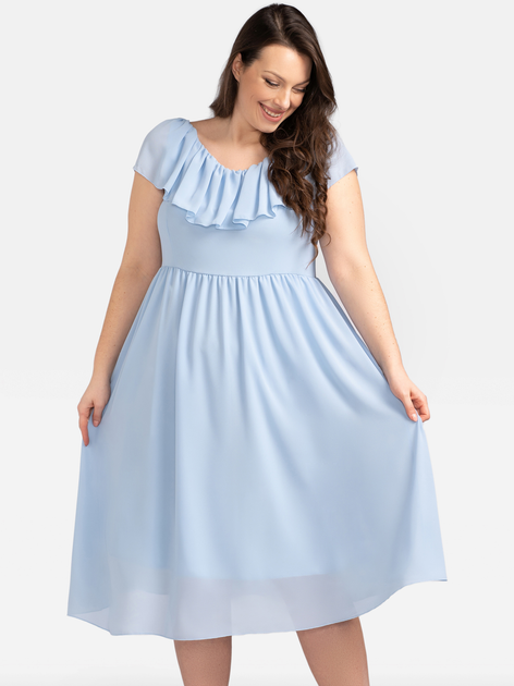 Сукня вечірня міді літня жіноча Karko SB247 46 Синя (5903676082668) - зображення 1