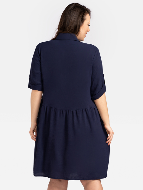 Сукня-сорочка міді літня жіноча Karko SB528 54/56 Темно-синя (5903676114062) - зображення 2