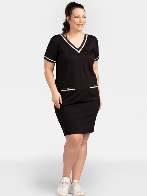 Плаття-футболка міді літнє жіноче Karko SB836 46-48 Чорне (5903676156819) - зображення 1