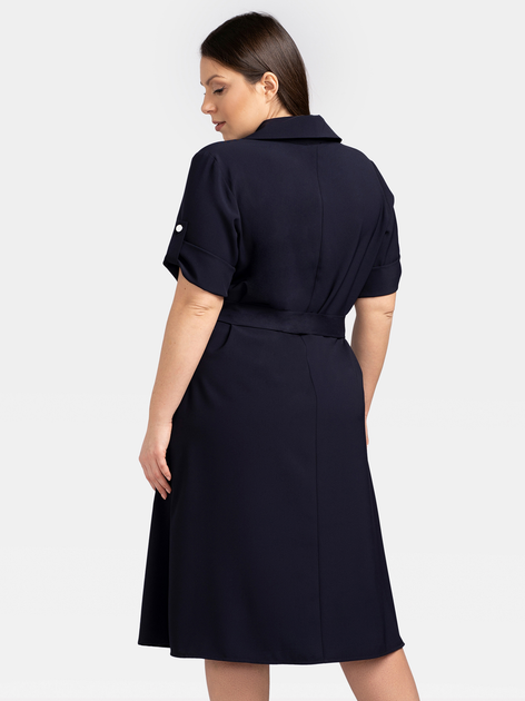 Сукня-сорочка міді літня жіноча Karko SB637 54/56 Темно-синя (5903676126195) - зображення 2