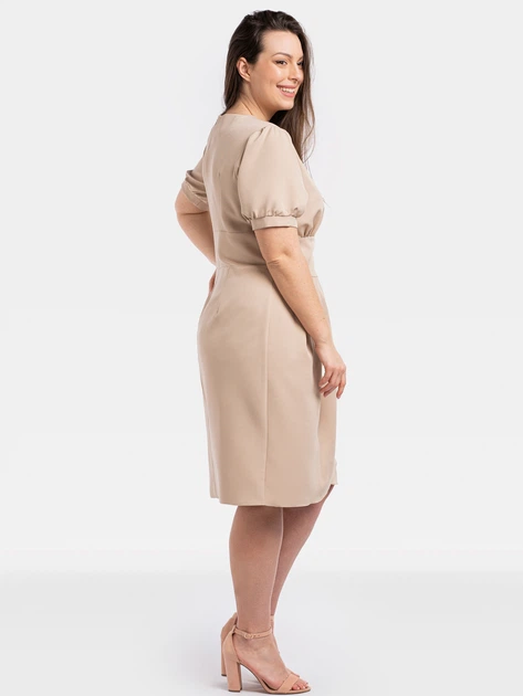 Плаття міді літнє жіноче Karko SB984 48 Бежеве (5903676186427) - зображення 3