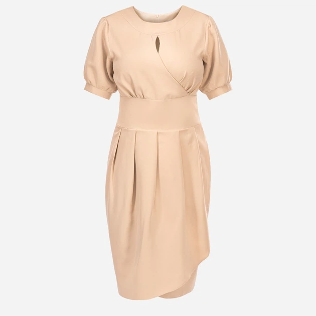 Плаття міді літнє жіноче Karko SB984 48 Бежеве (5903676186427) - зображення 4