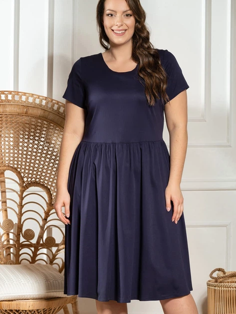 Плаття міді літнє жіноче Karko SB993 54 Темно-синє (5903676181262) - зображення 10