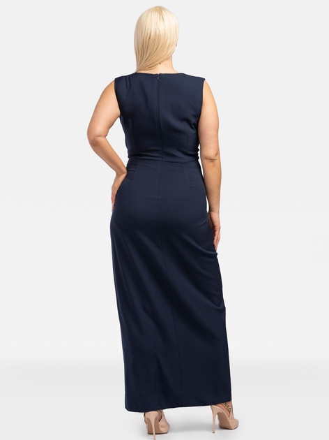 Плаття на запах довге літнє жіноче Karko SC108 38 Темно-синє (5903676192527) - зображення 2