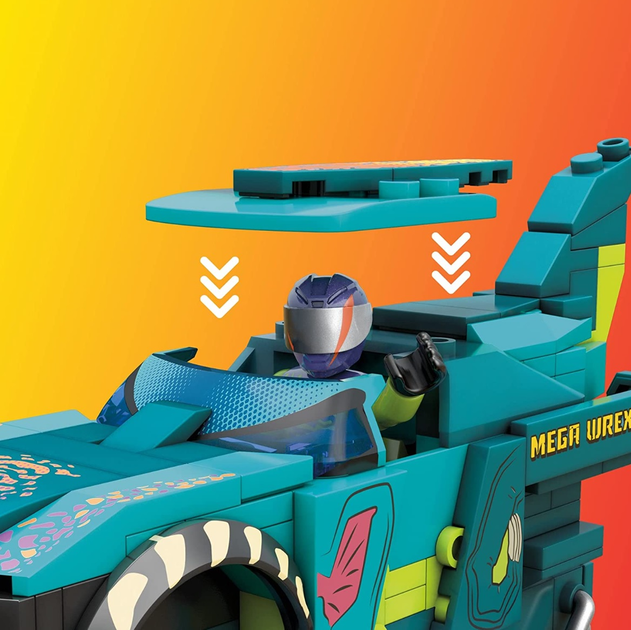 Klocki konstrukcyjne Mega Hot Wheels Mega-Wrex Monster Truck 187 elementów (1947350247803) - obraz 6