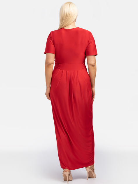 Плаття на запах довге літнє жіноче Karko SA624 46-48 Червоне (5903676039693) - зображення 2