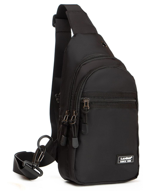 Тканинна чоловіча сумка Lanpad чорна сумка через плече (277905) - зображення 1