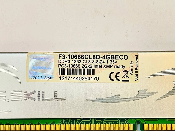 Оперативна пам'ять G.Skill DDR3 4Gb Kit (2*2Gb) 1333MHz PC3-10600 Б/У - зображення 3