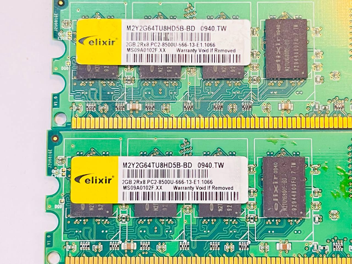 Оперативная память Elixir DDR2 4Gb Kit (2*2Gb) 1066MHz PC3-8500 Б/У - изображение 3