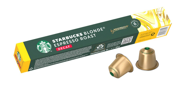 Кофе в капсулах Starbucks Blonde Espresso Decaf, 10 капсул Nespresso - Фото 1 Кофе в капсулах Starbucks Blonde Espresso Decaf, 10 капсул Nespresso - изображение 1