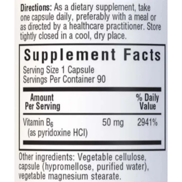 Пірідоксин Bluebonnet Nutrition Vitamin B6 50 mg 90 Veg Caps - Фото 2 Пірідоксин Bluebonnet Nutrition Vitamin B6 50 mg 90 Veg Caps - зображення 2