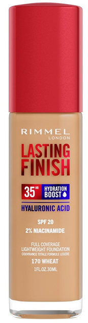 Podkład do twarzy Rimmel London Lasting Finish Hydration Boost 35H SPF 20 170 Wheat 30 ml (3616304825095) - obraz 1