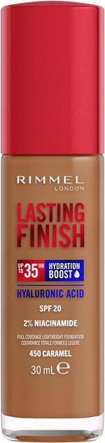 Podkład do twarzy Rimmel London Lasting Finish Hydration Boost 35H SPF 20 450 Caramel 30 ml (3616304825248) - obraz 1