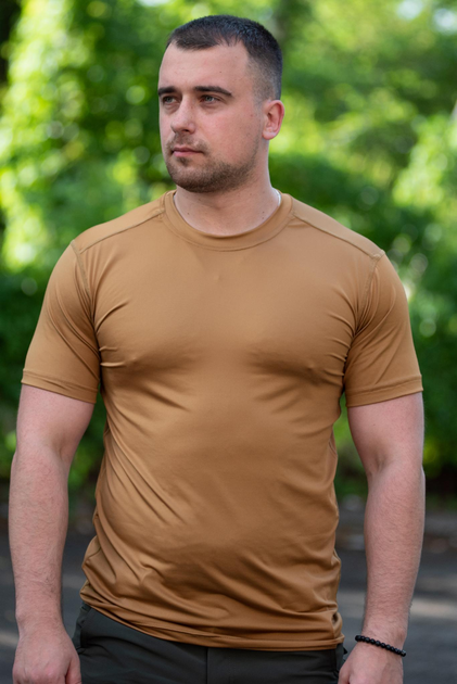Мужская футболка Jersey потоотводящая эластичная Койот 56 - изображение 1