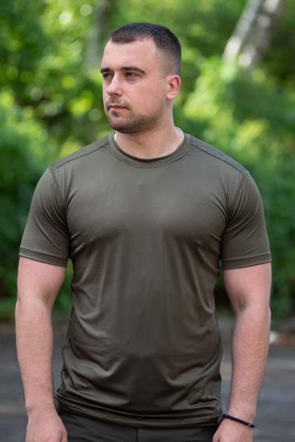Чоловічі футболки Jersey потовідвідна еластична Хакі 48 - изображение 1