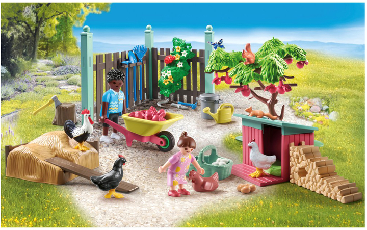 Набір фігурок Playmobil My Life Little Chicken Farm in the Tiny House Garden з аксесуарами 77 предметів (4008789715104) - зображення 3