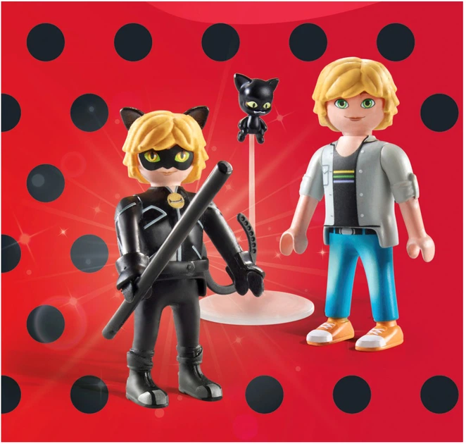 Zestaw figurek Playmobil Miraculous Adrien & Cat Noir 11 elementów (4008789713377) - obraz 3