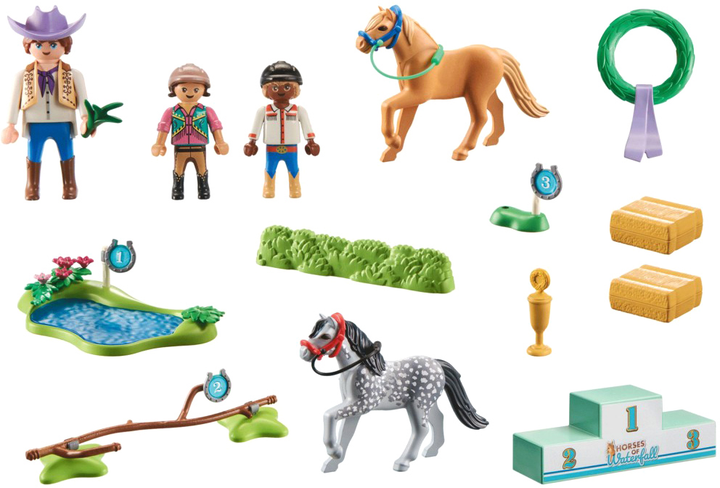 Zestaw figurek Playmobil Horses of Waterfall Pony Tournament 46 elementów (4008789714954) - obraz 3