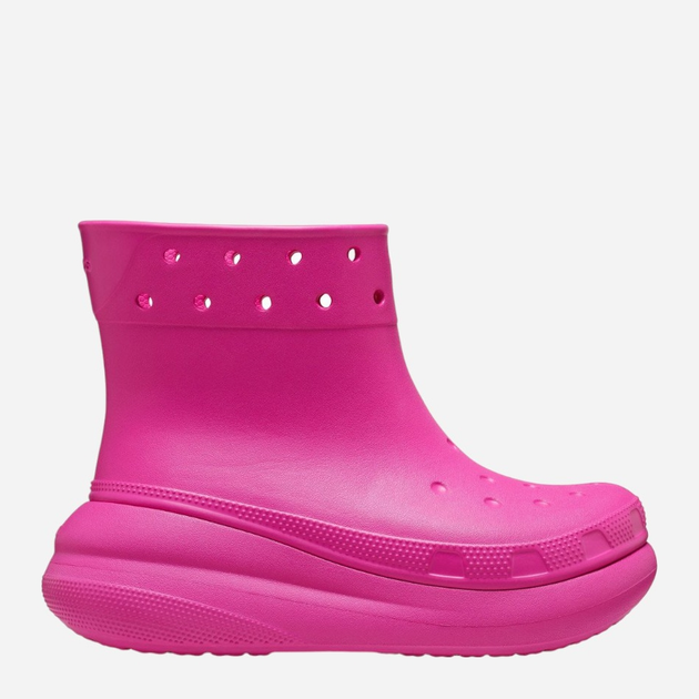 Жіночі гумові чоботи низькі Crocs Classic Crush Rain Boot 207946-JUIC 39-40 Рожеві (196265225446) - зображення 1