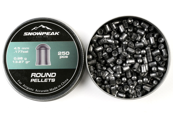 Пневматические пули Snow Peak Round Pellets круглоголовые 4.5 мм, 0,86 г, 250 штук - изображение 1