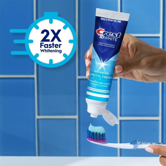 Відбілююча зубна паста Crest 3D White Arctic Fresh для усунення зубного каменю|комплект 3 шт.| 280 г - зображення 3