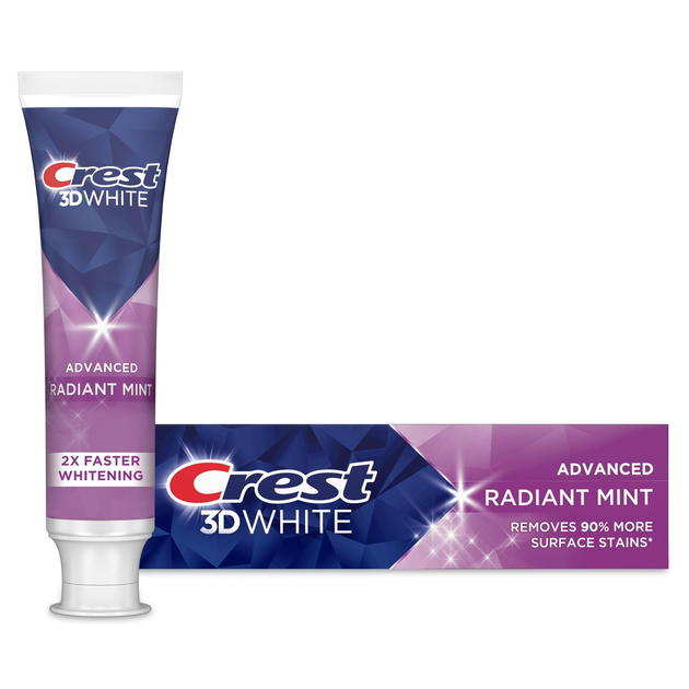 Відбілююча зубна паста Crest 3D White Radiant Mint для зубного каменю та безпечного відбілювання |комплект 3 шт.| 280 г Made in USA - зображення 2