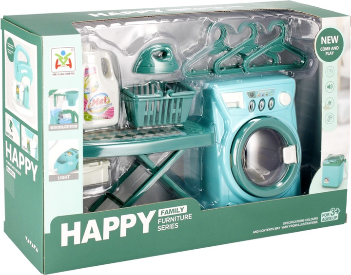 Zestaw do zabawy Mega Creative Appliance Pralka + Żelazko + Deska do prasowania + Kosz na bieliznę + Wieszaki + Odkurzacz (5904335844641) - obraz 5