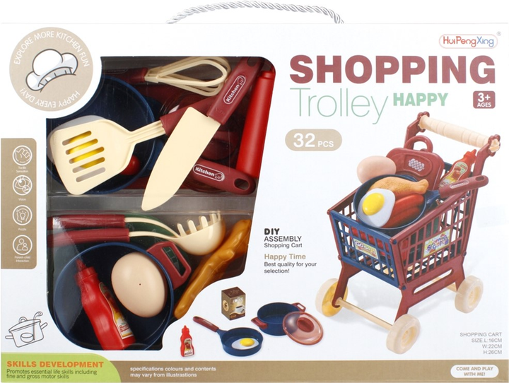 Wózek supermarketowy Mega Creative Shopping Trolley Happy z akcesoriami (5904335899634) - obraz 1