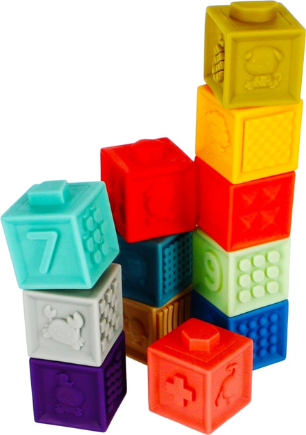Klocki miękkie Mega Creative Sensoryczne 12 szt (5908275185918) - obraz 5