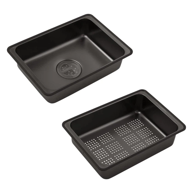 Кухонная мойка Kroner KRP Schwarze - SET7546ARTHM PVD (3.0/0.8 мм) водопад со смесителем, дозатором, омывателем стаканов - изображение 14
