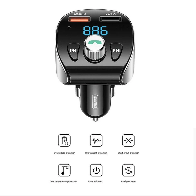 Беспроводной передатчик - адаптер для авто JOYROOM with Bluetooth FM Shadow Series JR-CL02 - изображение 5