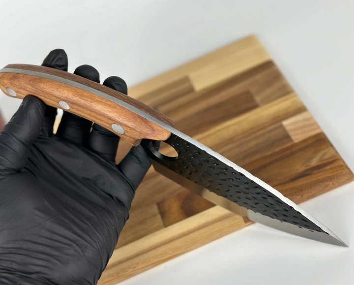Универсальный кухонный нож шеф повара Sonmelony Santoku Kitchen 28 см нож топорик из нержавейки (RT5-157) - Фото 5 Универсальный кухонный нож шеф повара Sonmelony Santoku Kitchen 28 см нож топорик из нержавейки (RT5-157) - изображение 5
