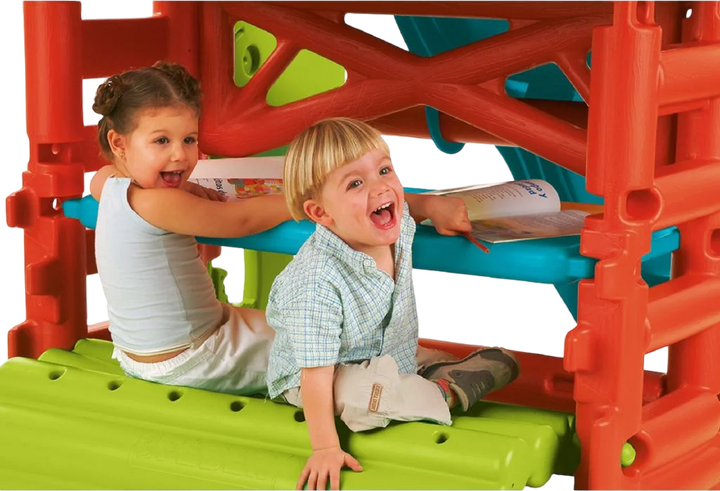 Zjeżdżalnia dla dzieci Feber z drewnianym stołem-domkiem (8410779595904) - obraz 2